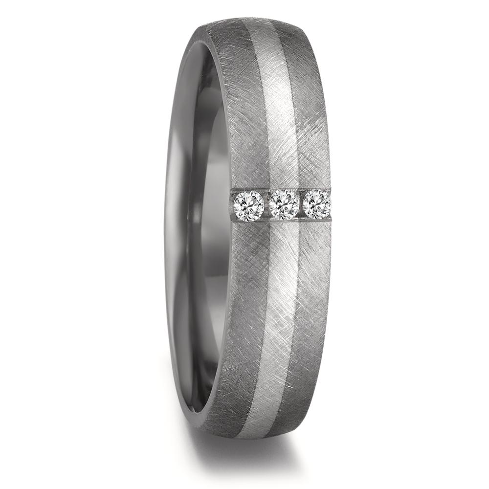 Alliance Tantale 999, Platine 950 Diamant 0.06 ct, 3 Pierres, w-si-596068