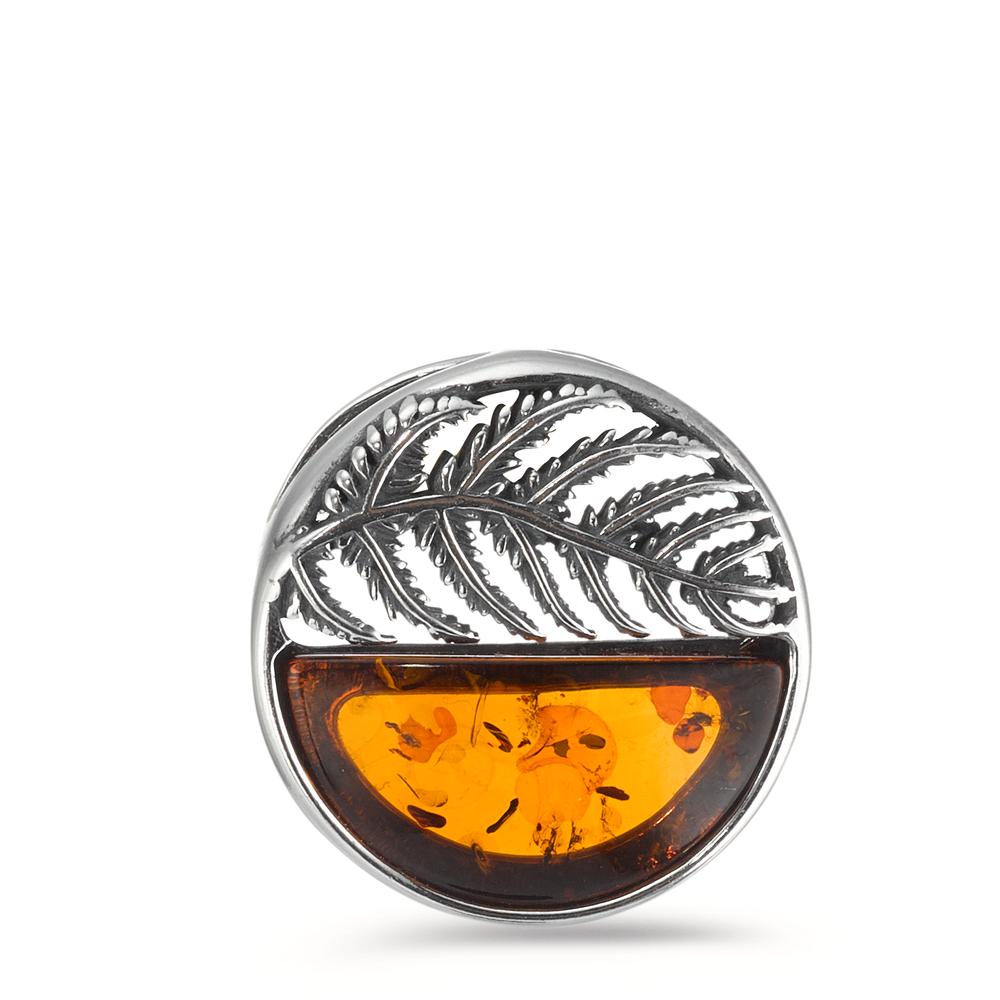 Pendentif Argent Ambre Rhodié Ø18 mm-596338
