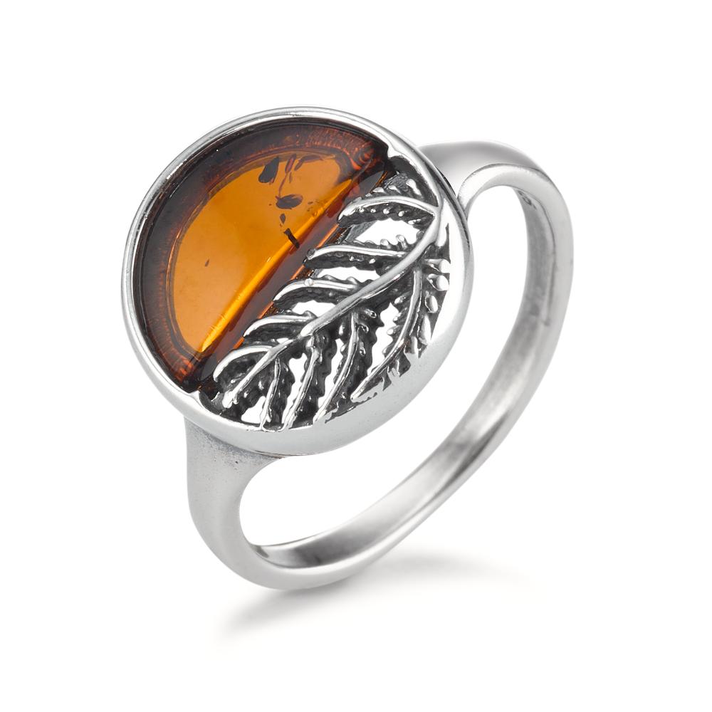 Bague Argent Ambre Rhodié Ø13 mm-596339
