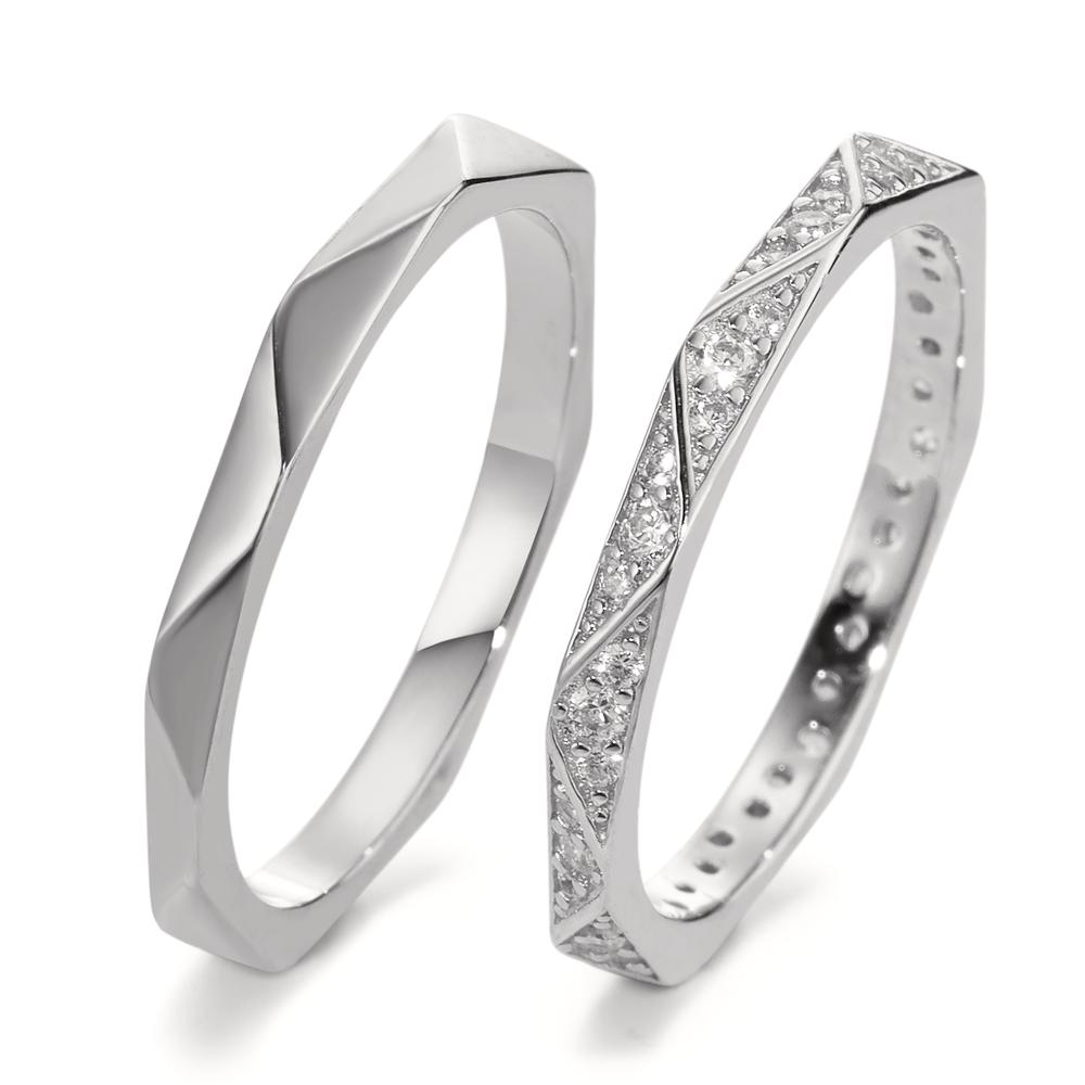 Bague Argent Zircone Rhodié-596387