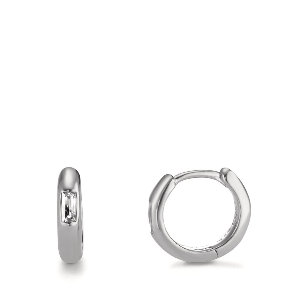 Créoles à charnières Argent Zircone 2 Pierres Rhodié-596414