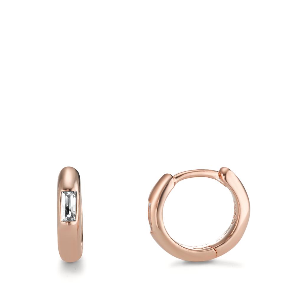 Créoles à charnières Argent Zircone 2 Pierres rosé Plaqué or-596415