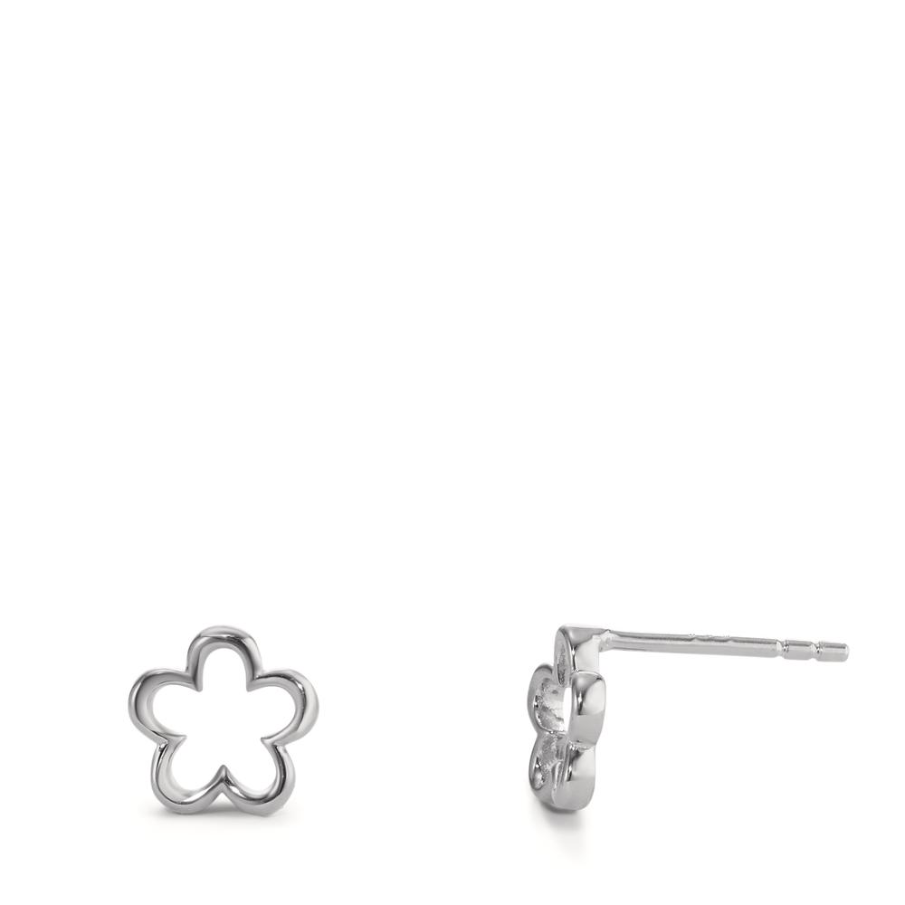 Clous d'oreilles Argent Rhodié Fleur Ø8 mm-596423