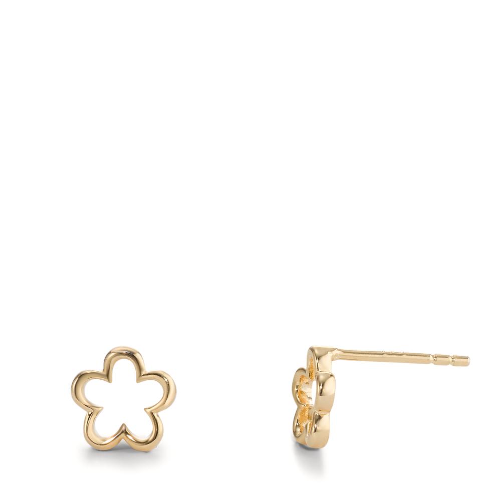 Clous d'oreilles Argent jaune Plaqué or Fleur Ø8 mm-596425