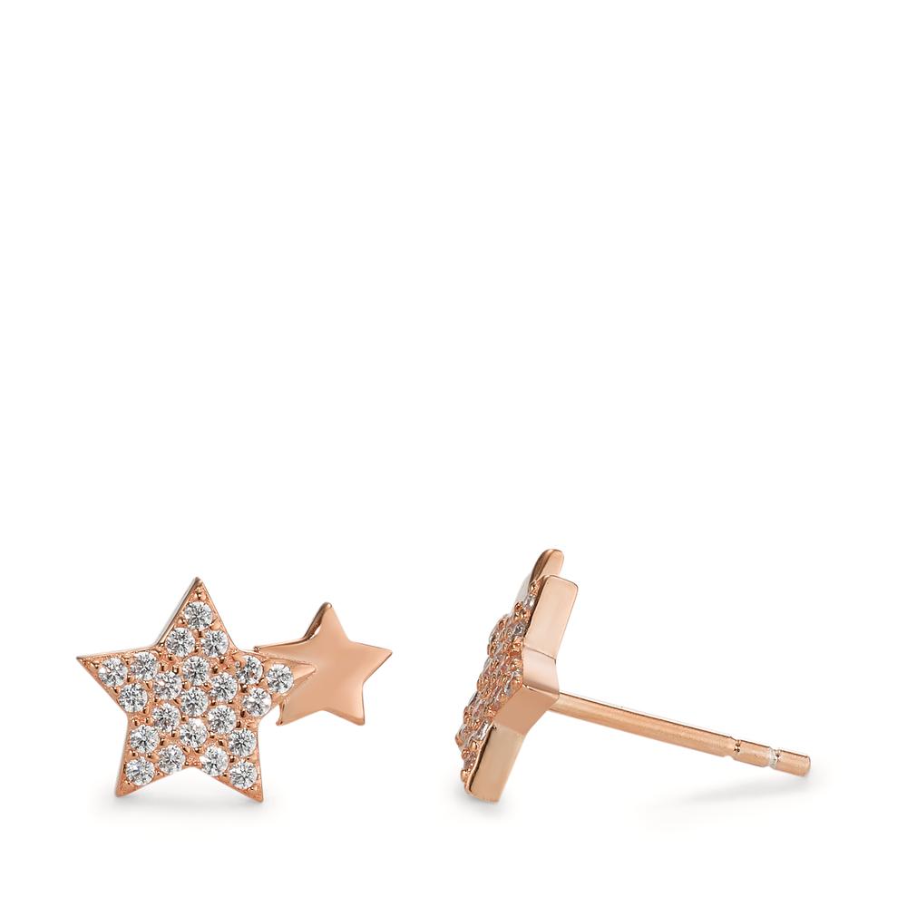 Clous d'oreilles Argent Zircone rosé Plaqué or Étoile-596436