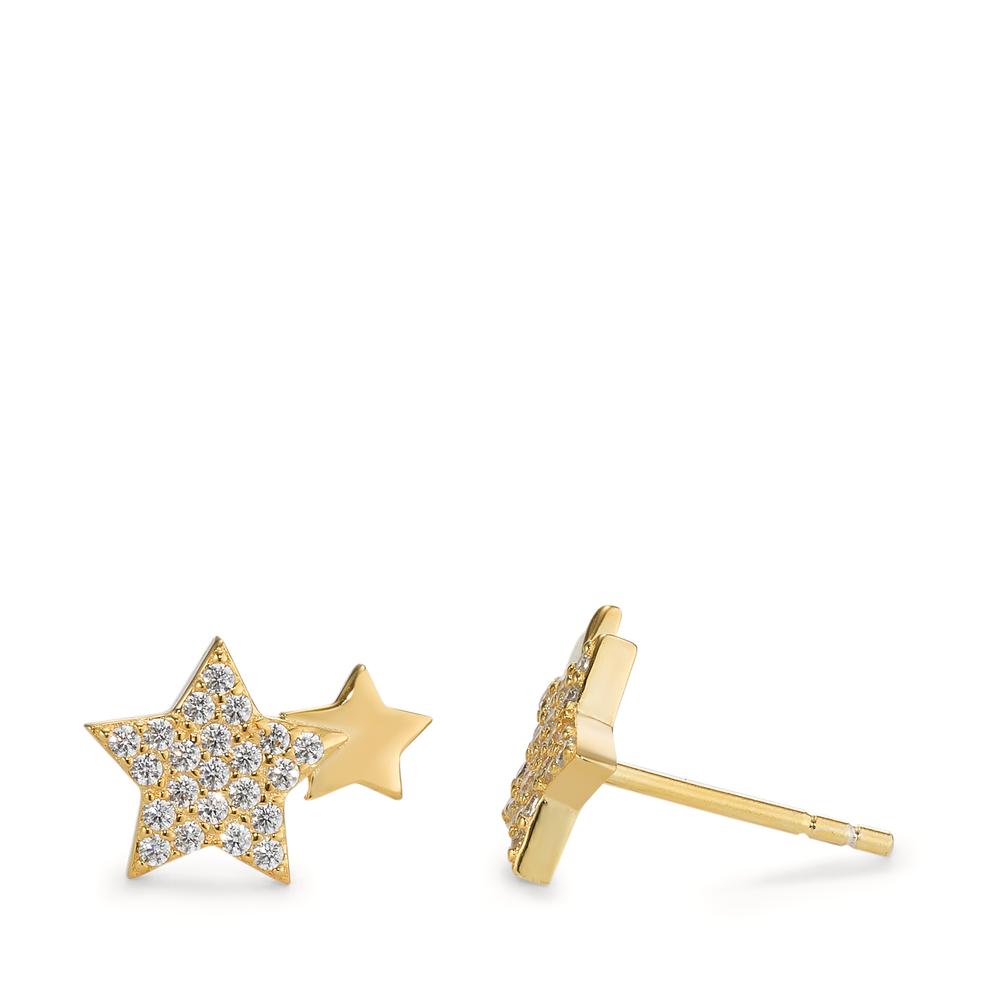 Clous d'oreilles Argent Zircone jaune Plaqué or Étoile-596437