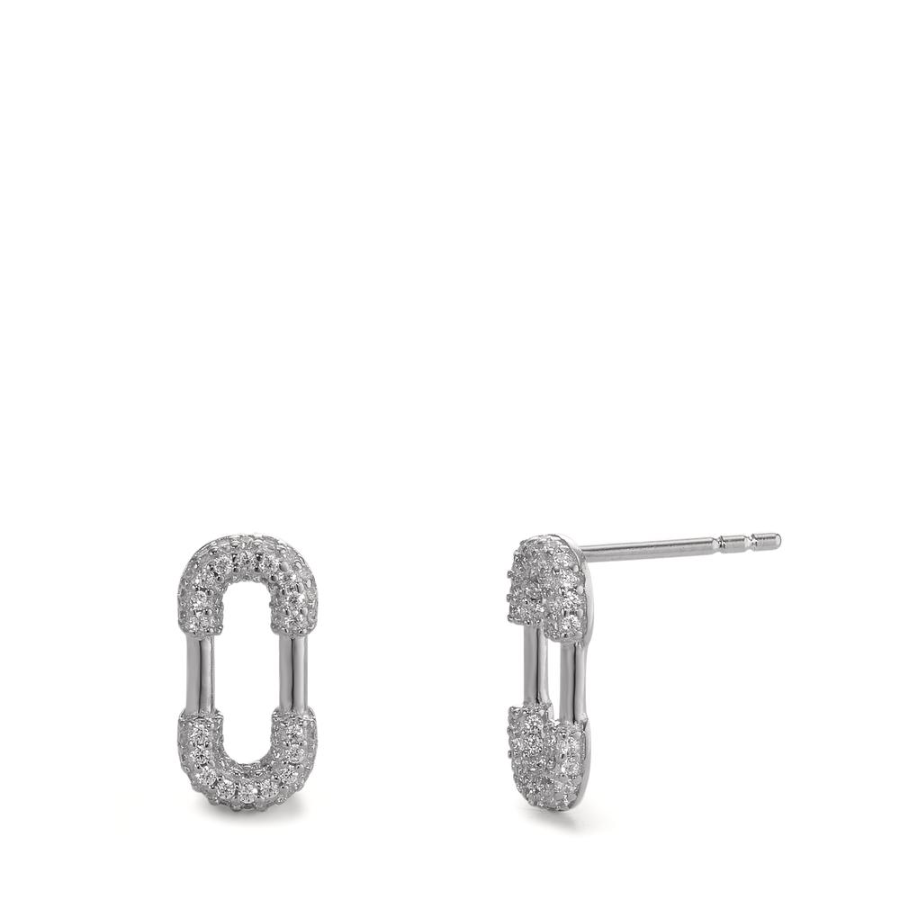 Clous d'oreilles Argent Zircone bleu clair Rhodié-596438