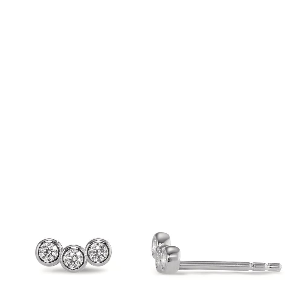 Clous d'oreilles Argent Zircone 6 Pierres Rhodié-596456