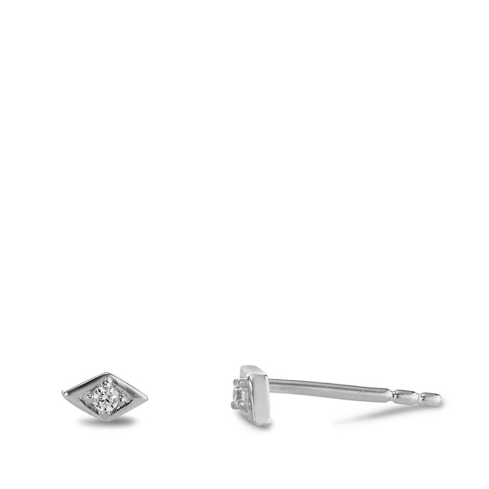 Clous d'oreilles Argent Zircone 2 Pierres Rhodié-596459