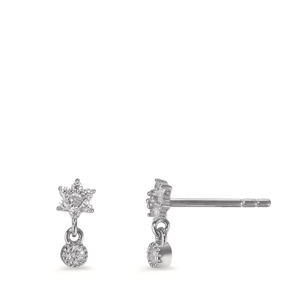 Clous d'oreilles Argent Zircone 16 Pierres Rhodié Ø4 mm-596468