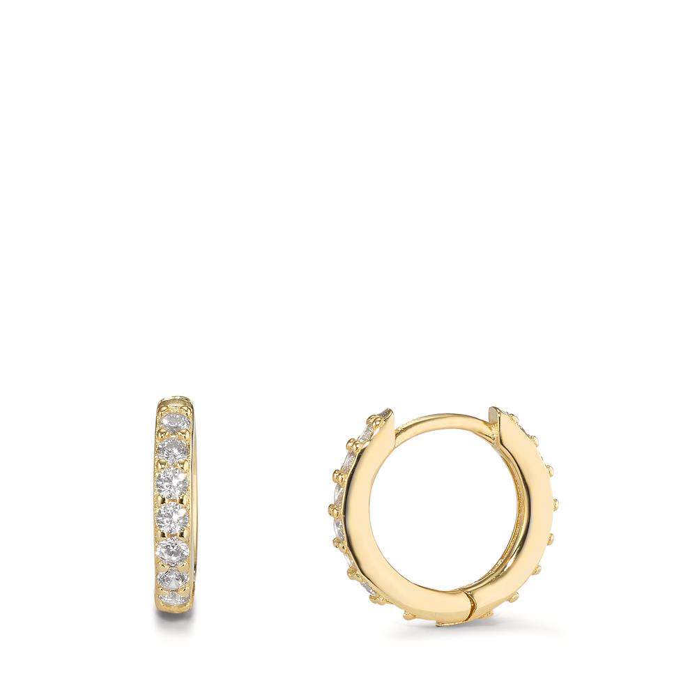 Créoles à charnières Argent Zircone 28 Pierres jaune Plaqué or-596476
