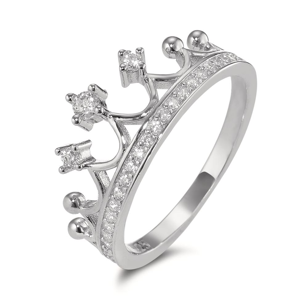 Bague Argent Zircone Rhodié Couronne-596486