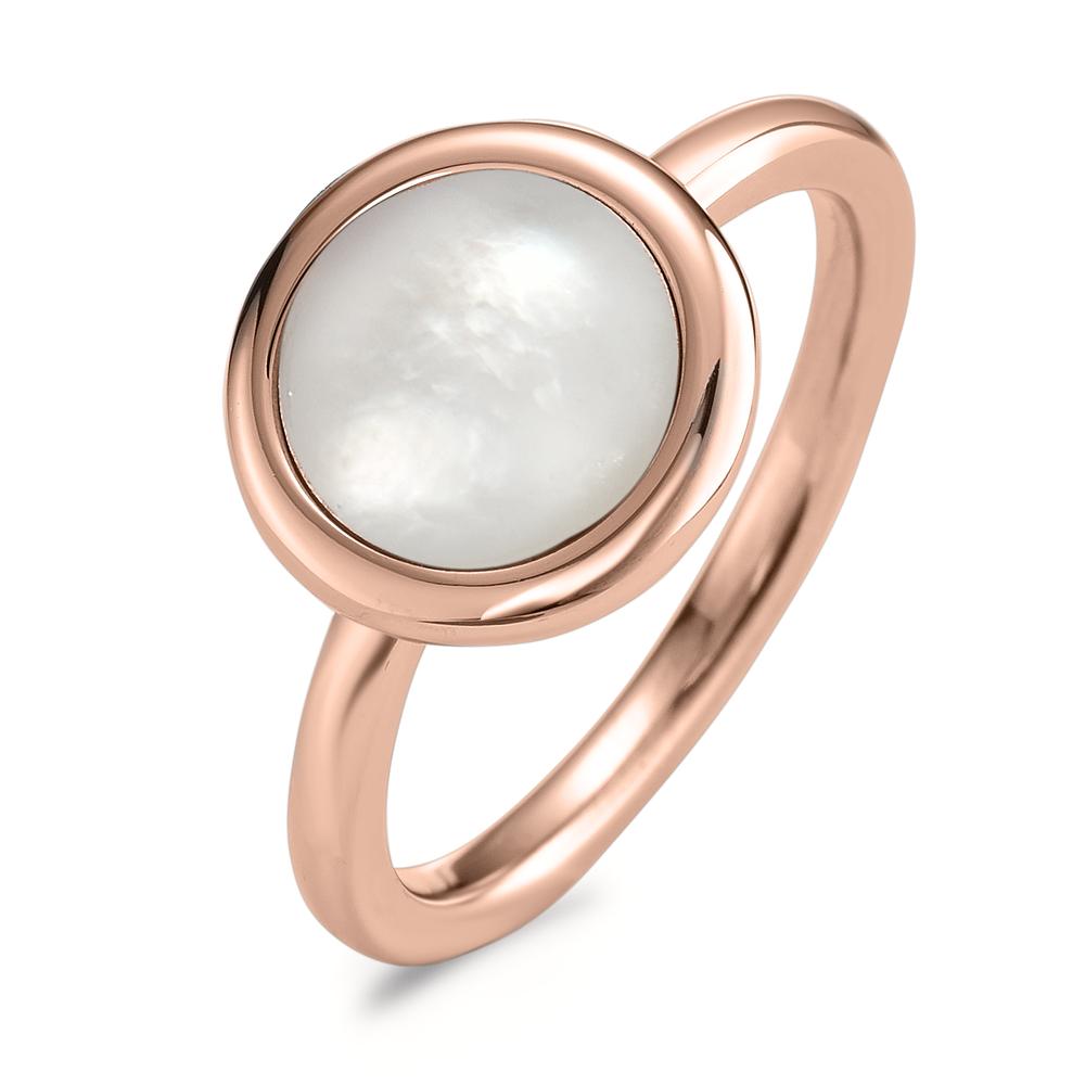 Fingerring Edelstahl rosé IP beschichtet Perlmutt Ø12 mm-596913