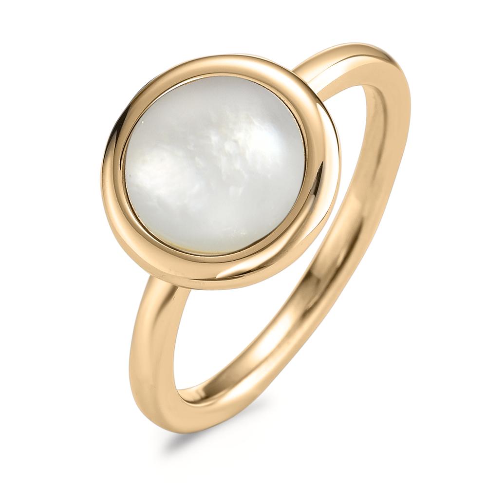 Bague Acier inoxydable jaune PVD nacre blanc Ø12 mm-596918