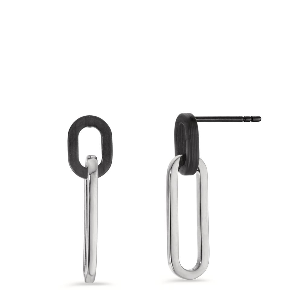 Pendant d'oreilles Acier inoxydable noir PVD-596925