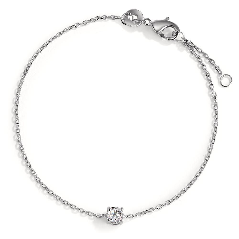 Bracelet Argent Zircone Rhodié 16-18 cm Ø4 mm-597132
