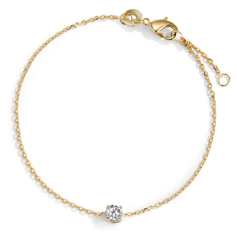 Bracelet Bronze Zircone jaune Plaqué or 16-18 cm Ø4 mm-597143