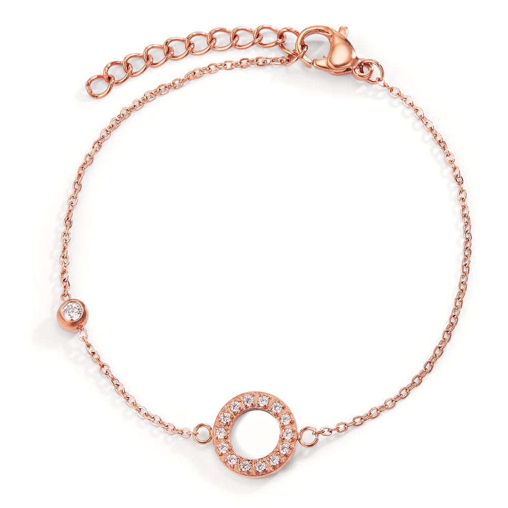 Bracelet Acier inoxydable Zircone rosé PVD 16-19 cm-597199