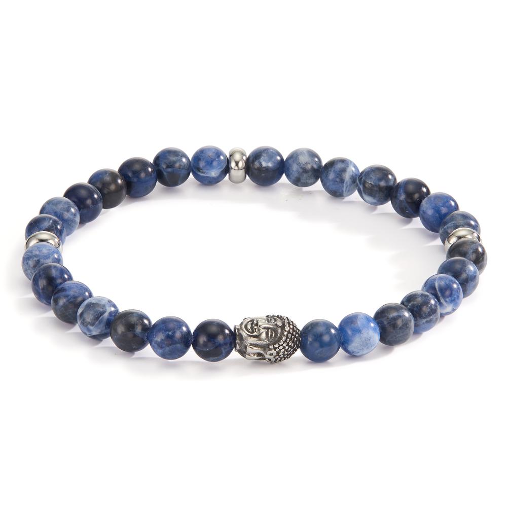 Armband Edelstahl Sodalith Buddha 20 cm Ø6.5 mm-597208