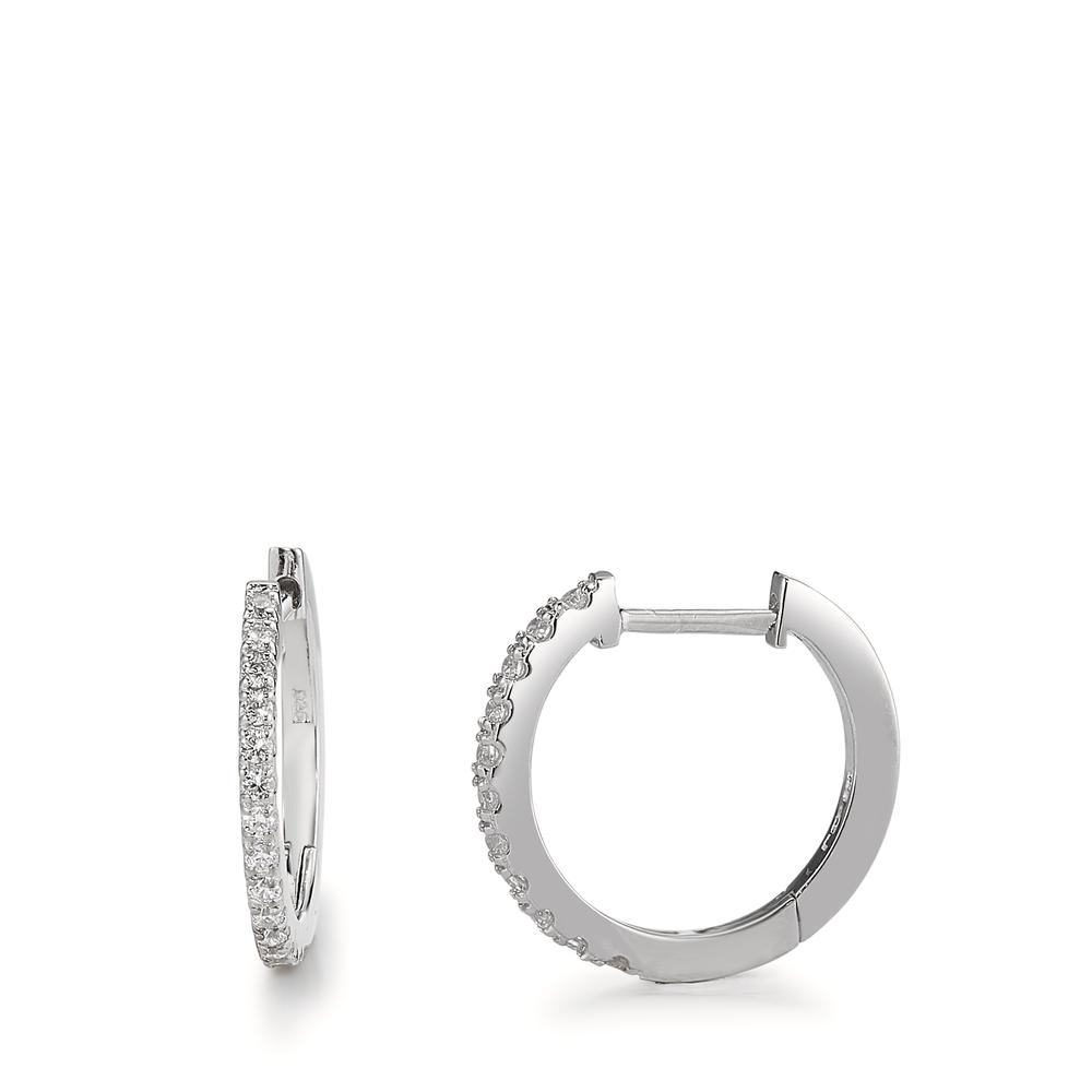 Créoles à charnières Argent Zircone 28 Pierres Rhodié-597230