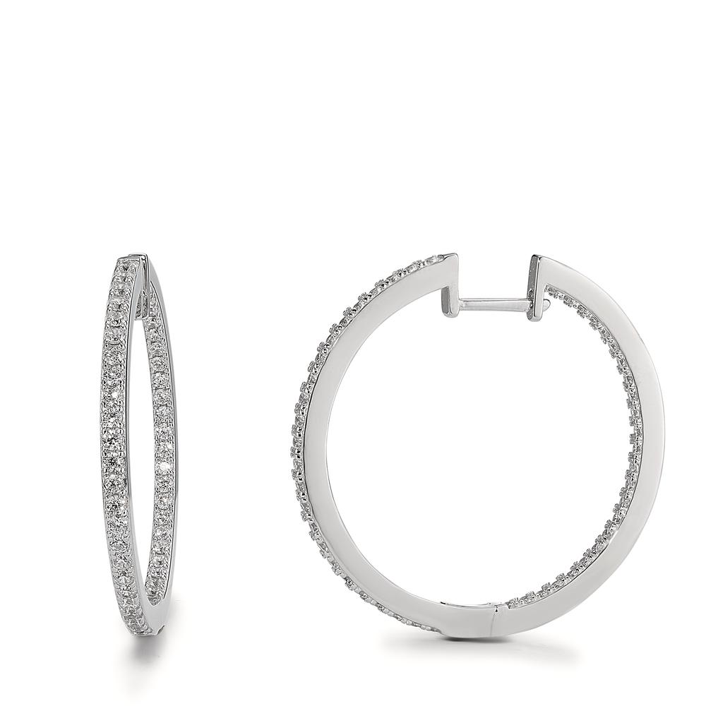Créoles à charnières Argent Zircone 96 Pierres Rhodié-597240