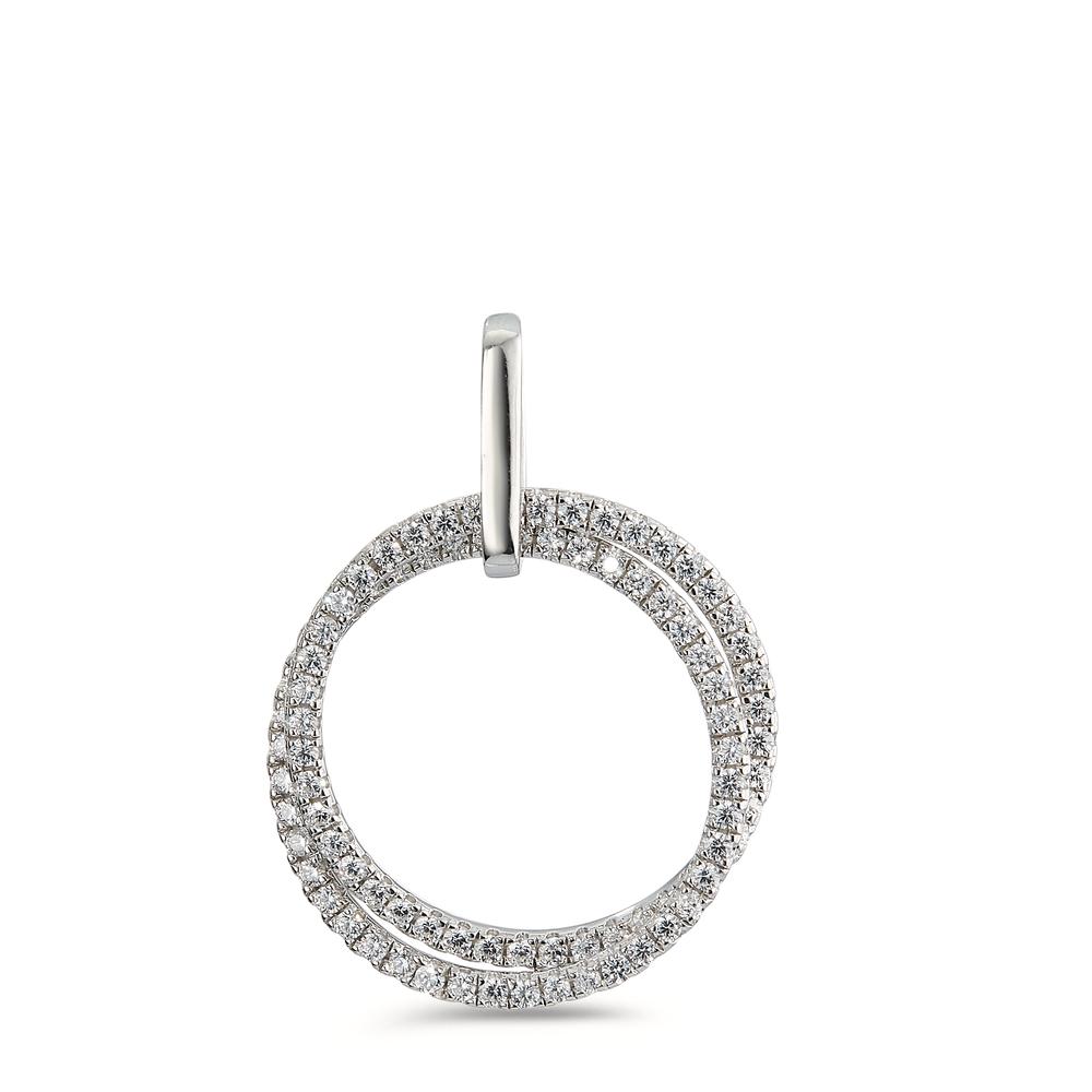 Pendentif Argent Zircone Rhodié Ø20 mm-597242
