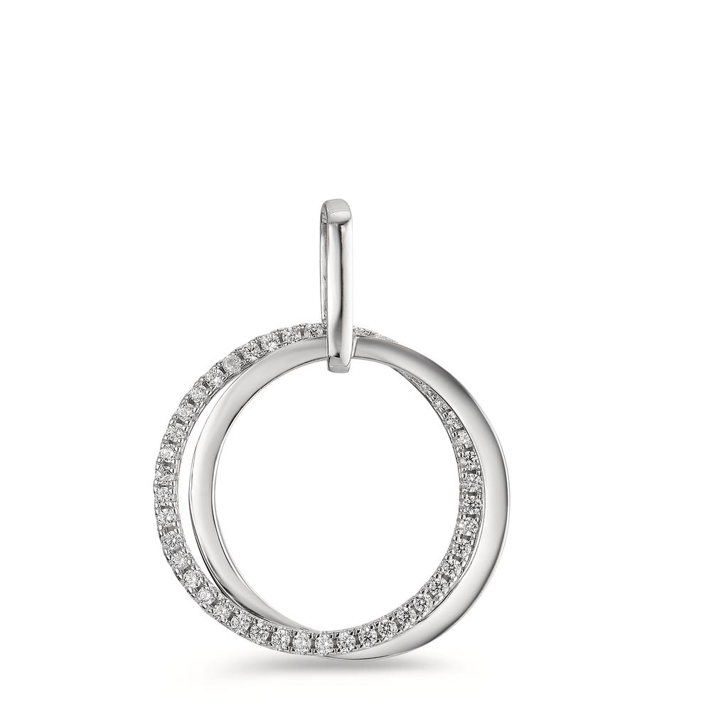 Pendentif Argent Zircone Rhodié Ø20 mm-597243