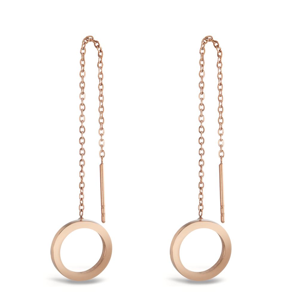 Boucles d'oreilles pendantes Acier inoxydable rosé PVD Ø10 mm-597310