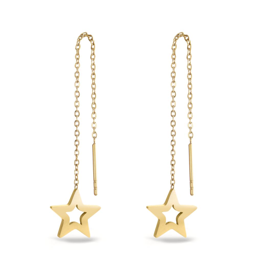 Boucles d'oreilles pendantes Acier inoxydable jaune PVD Étoile Ø10 mm-597312