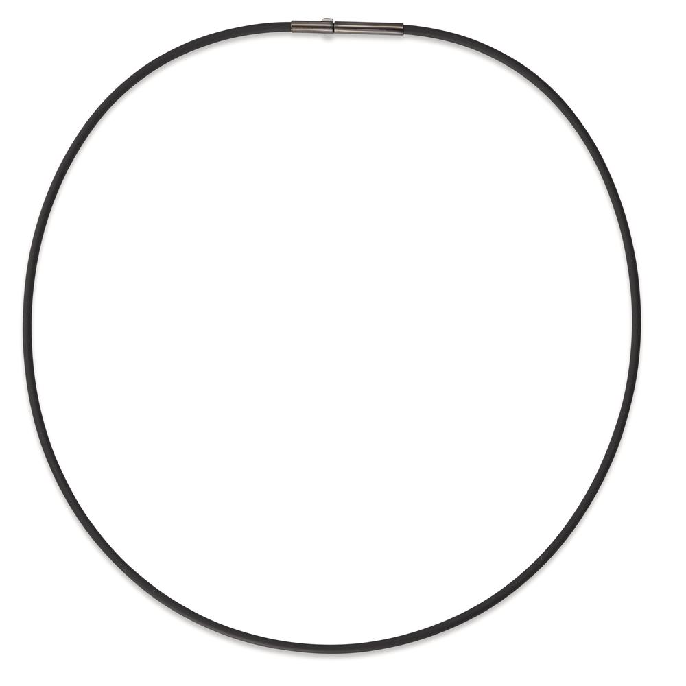 Collier Silicone, Acier inoxydable noir PVD 45 cm Ø2 mm-597349