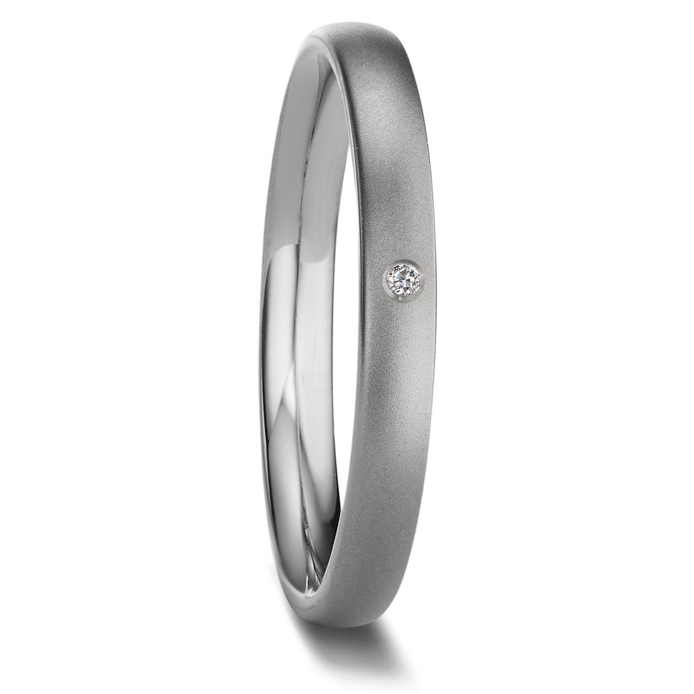 Bague à superposer Titane Diamant 0.01 ct, w-si-597446