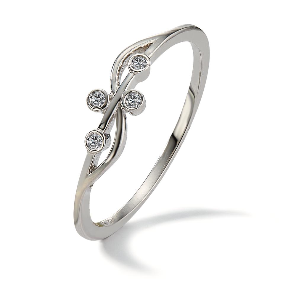Bague Or blanc 14K Diamant 0.04 ct, 4 Pierres, w-si-597461