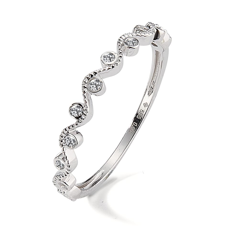 Bague Or blanc 14K Diamant 0.08 ct, 11 Pierres, w-si-597462