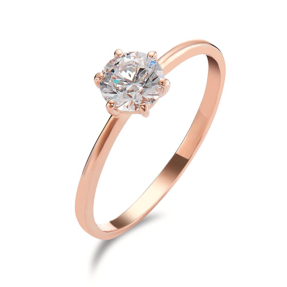 Bague Or rouge 14K Zircone Ø5.5 mm-597464