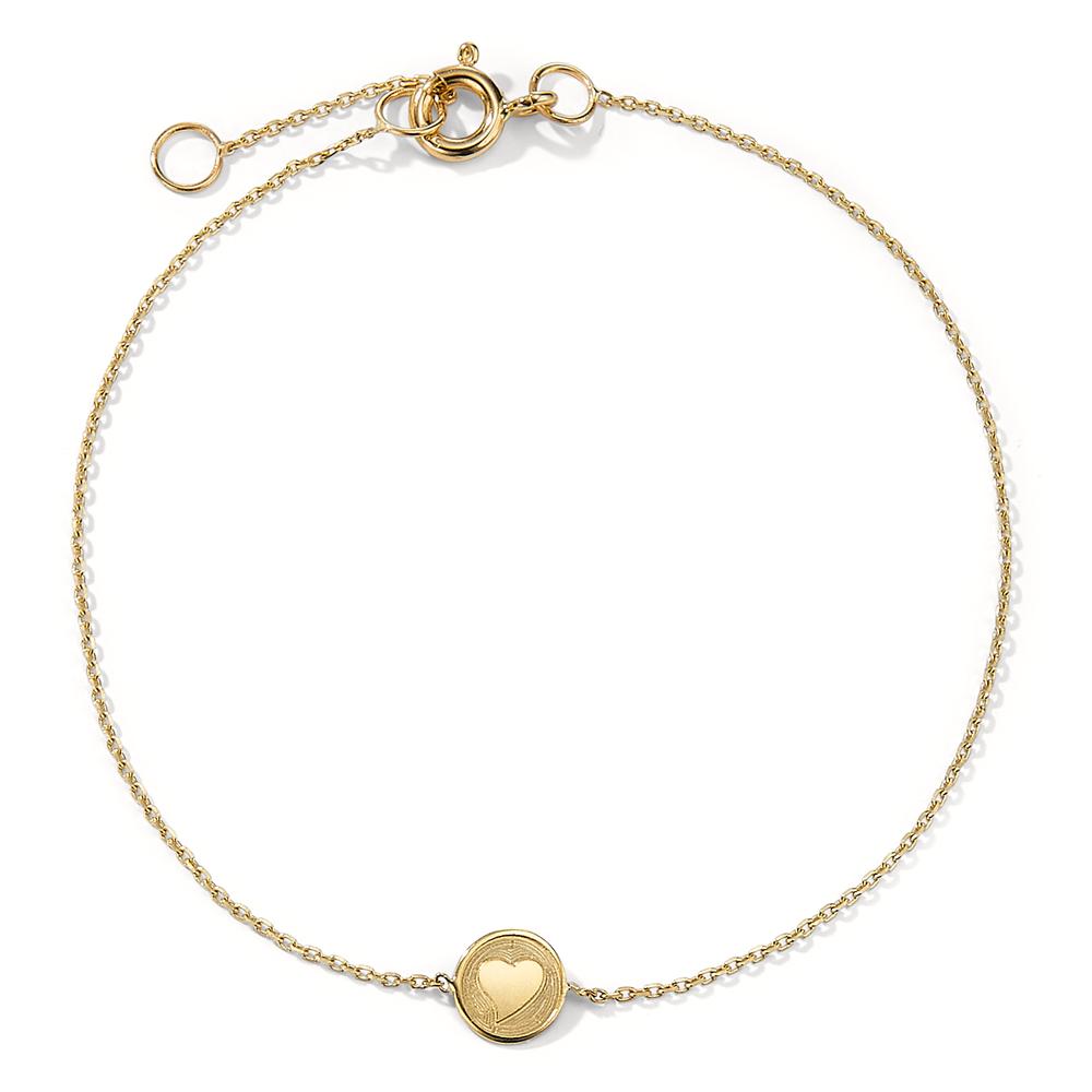 Bracelet Or jaune 14K Coeur 17-19 cm-597468