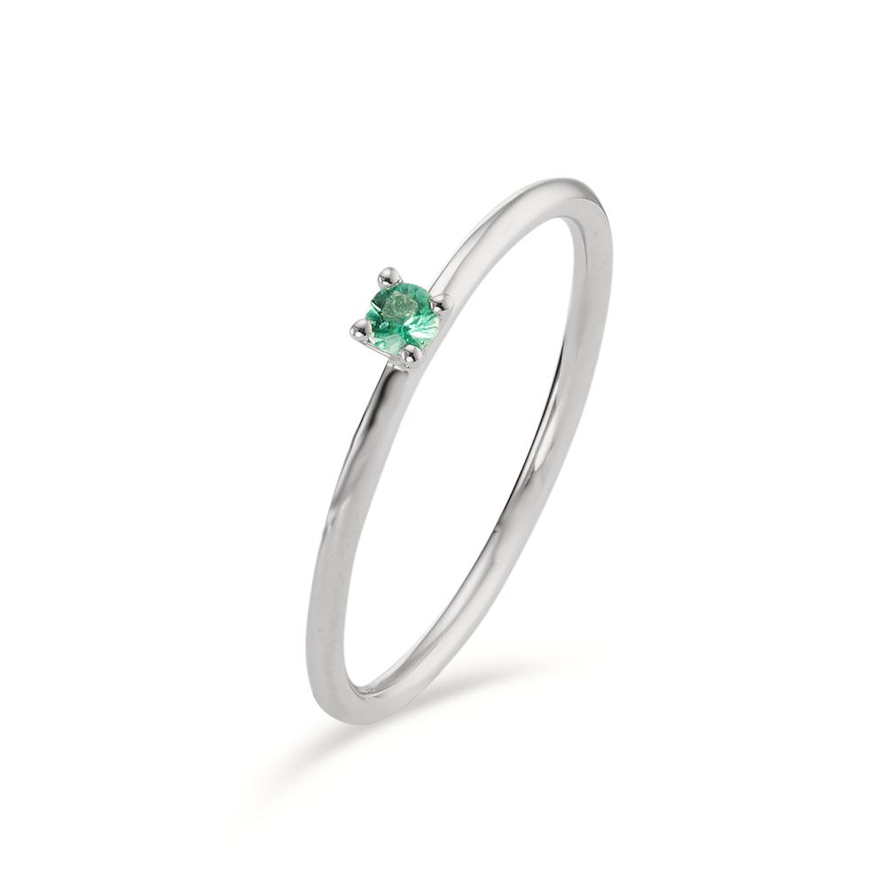 Bague solitaire Or blanc 18K Émeraude-597598