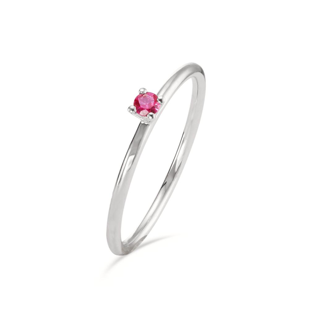 Bague solitaire Or blanc 18K Rubis-597599