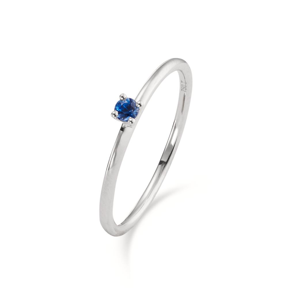 Bague solitaire Or blanc 18K Saphir-597600