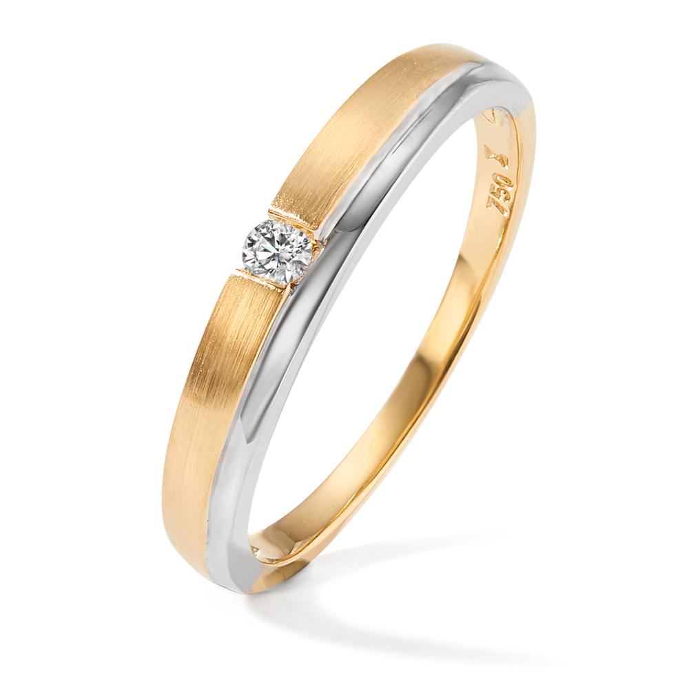 Bague Or blanc 18K, Or jaune 18K Diamant 0.05 ct, w-si-597606