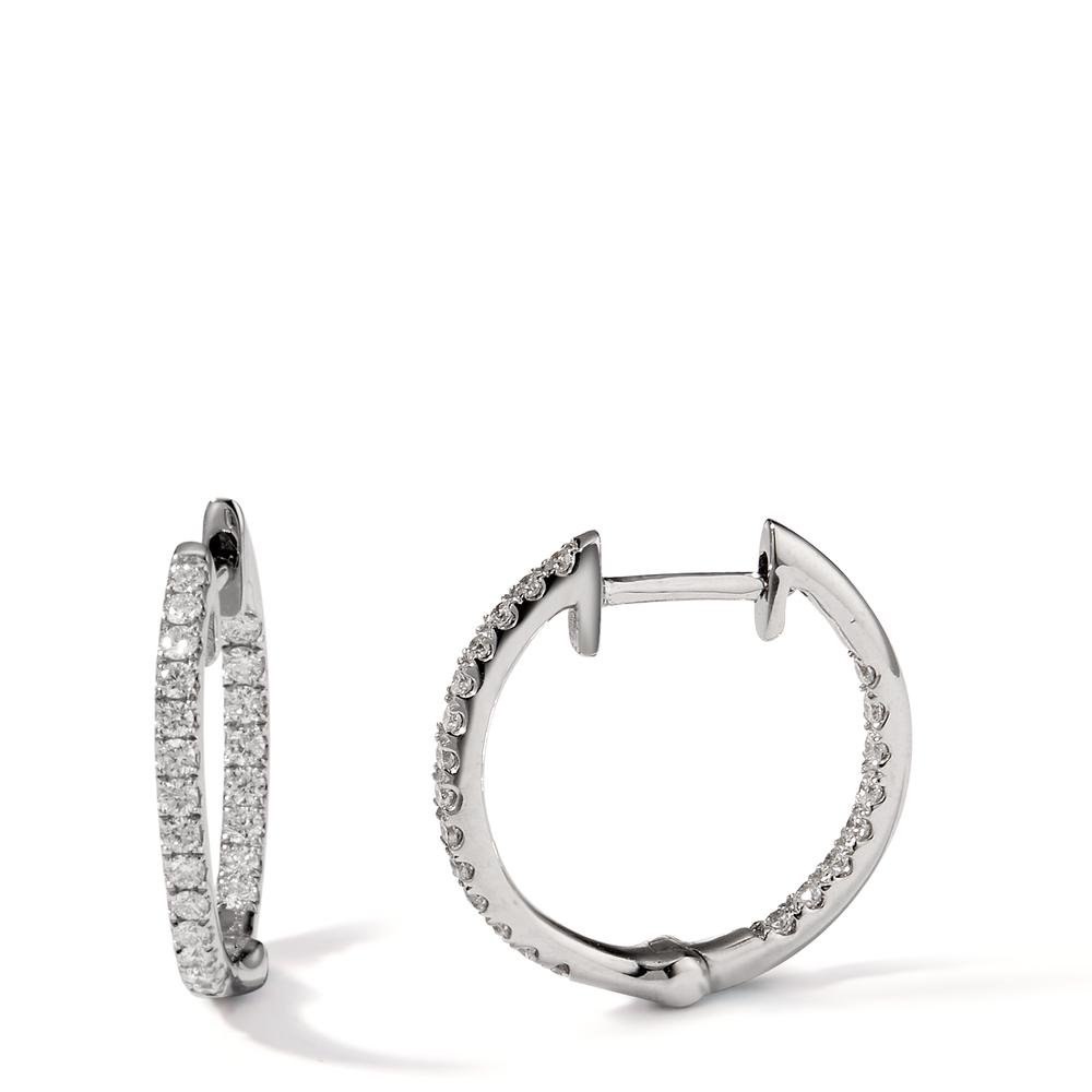 Créoles à charnières Or blanc 18K Diamant 0.23 ct, 44 Pierres, w-si-597608
