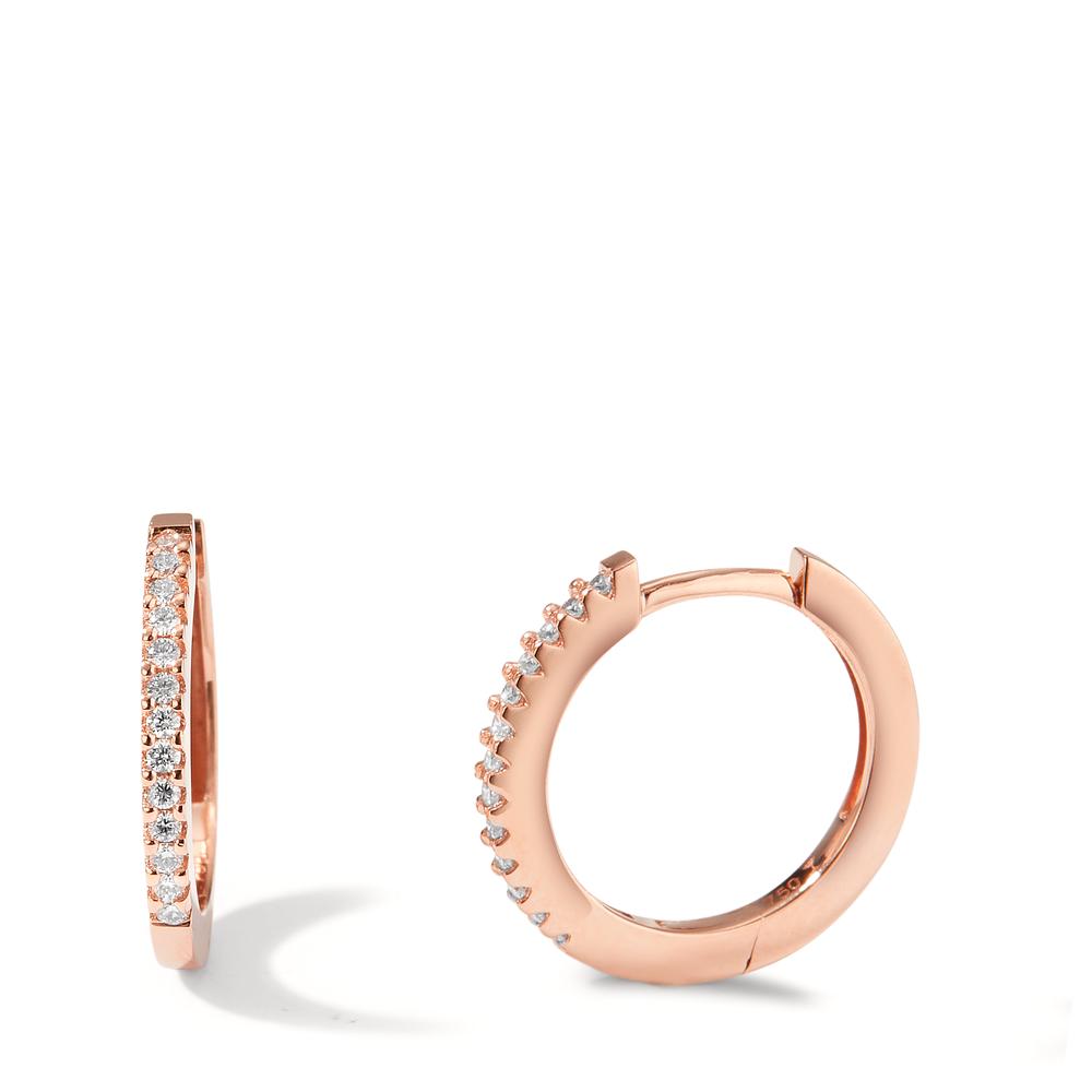 Créoles à charnières Or rouge 18K Diamant 0.125 ct, 26 Pierres, w-si-597609