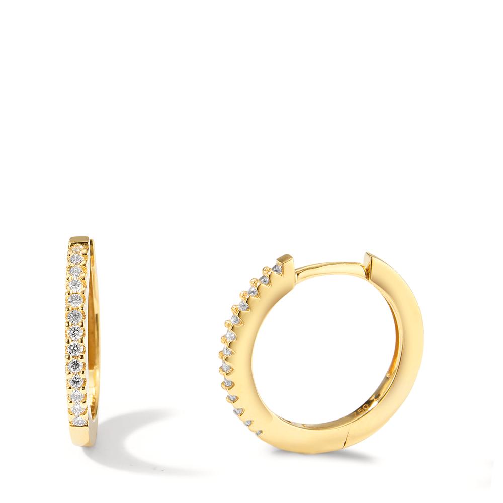 Créoles à charnières Or jaune 18K Diamant 0.125 ct, 26 Pierres, w-si-597611