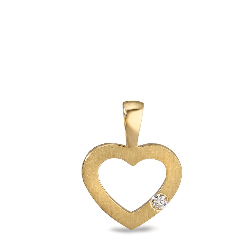 Pendentif Or jaune 18K Diamant 0.02 ct, w-si Coeur-597623