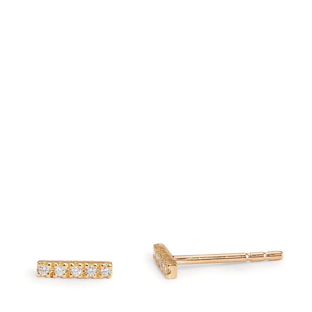 Clous d'oreilles Or jaune 18K Diamant 0.05 ct, 10 Pierres, w-si-597625