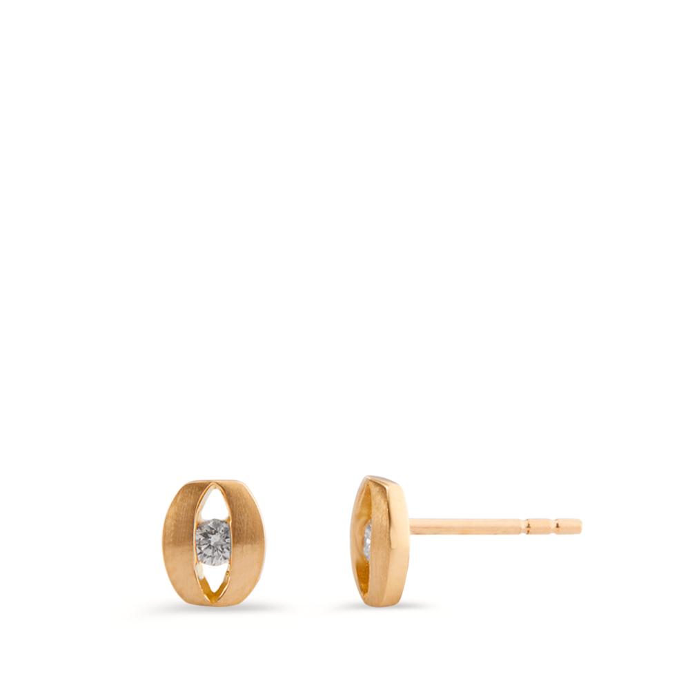 Clous d'oreilles Or jaune 18K Diamant 0.09 ct, 2 Pierres, w-si-597627
