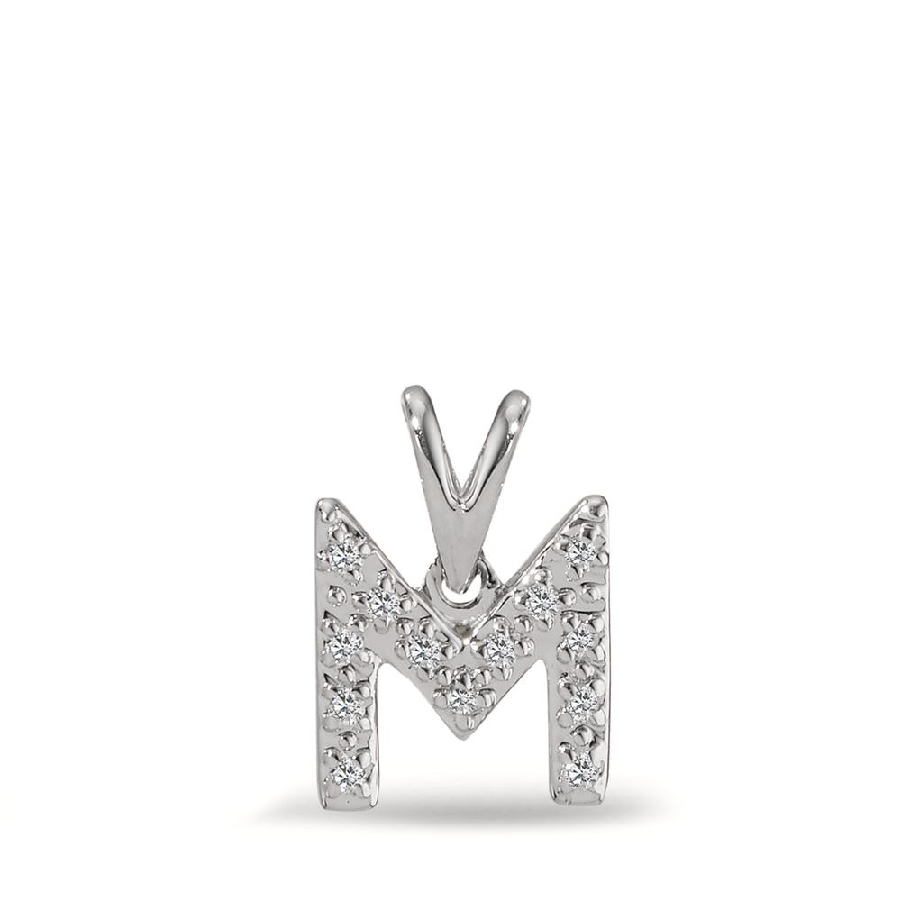Pendentif Or blanc 9K Diamant 0.03 ct, 13 Pierres, w-pi2-597802