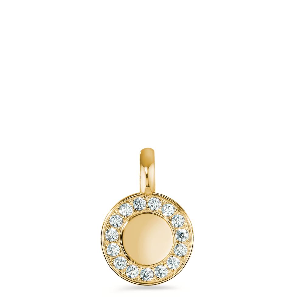 Pendentif Acier inoxydable Zircone jaune PVD Ø8 mm-597835