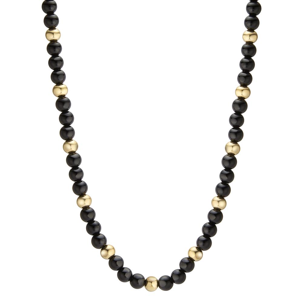 Collier Acier inoxydable Agate noir jaune PVD 42-45 cm Ø4 mm-597935