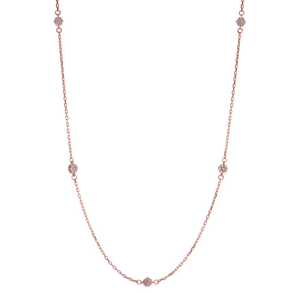Collier Or rouge 14K Zircone 35 Pierres 42-45 cm-598018