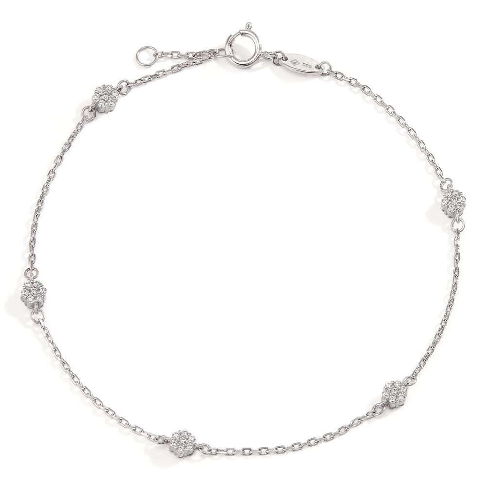 Bracelet Or blanc 14K Zircone 35 Pierres 17.5-18.5 cm-598024